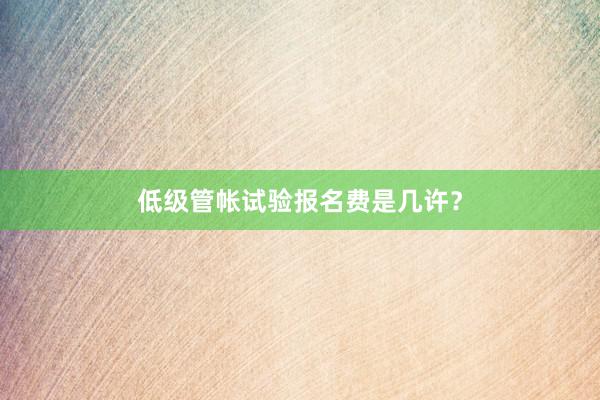 低级管帐试验报名费是几许？