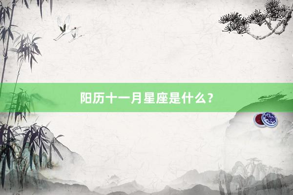 阳历十一月星座是什么？
