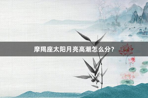 摩羯座太阳月亮高潮怎么分？